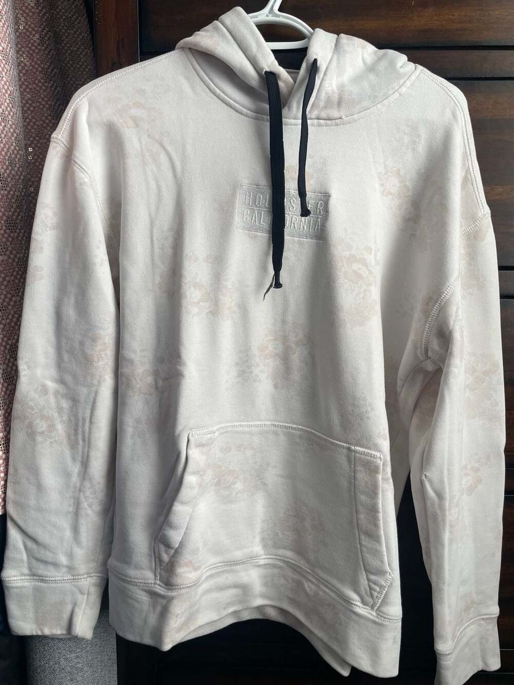 White Floral Print Hoodie